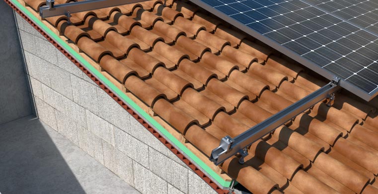 Koplanares System mit Aluminiumprofil PSE- A. Montierte Befestigung